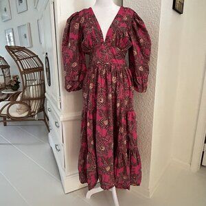 House of Harlow Magenta Floral Tiered Dress